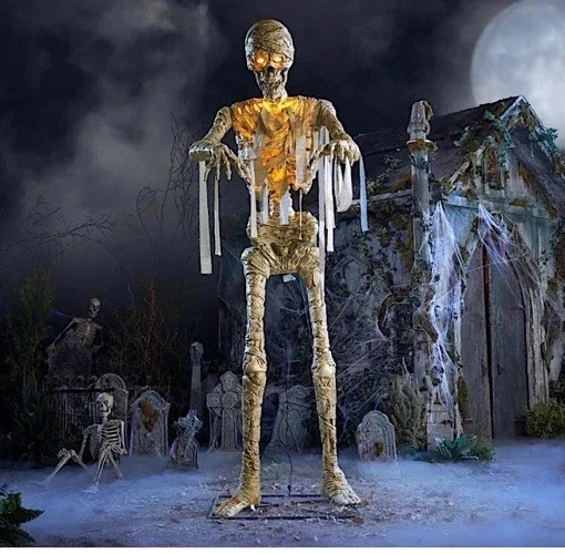 GRAVE & BONES 11 Ft Animated Giant LED Mummy Halloween Animatronic 