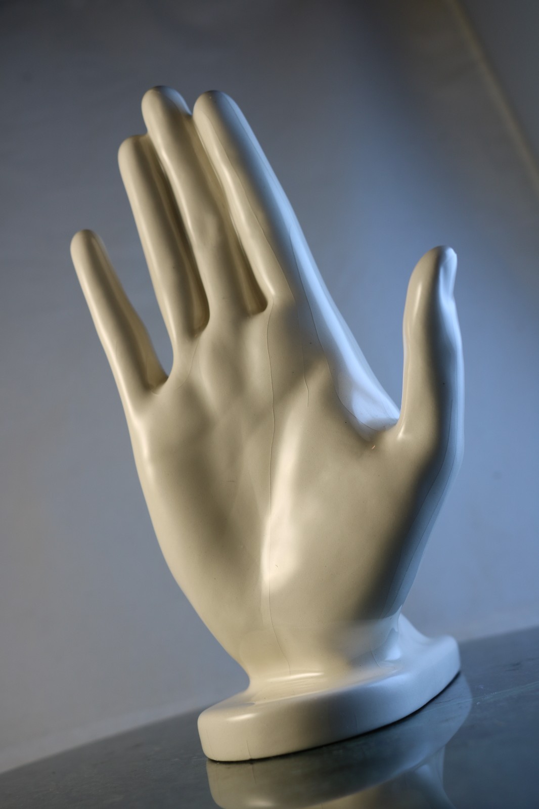 Retro 1970s Nancy Funk Modernist Ceramic Hand Wall Mount Soap Dish Figurine