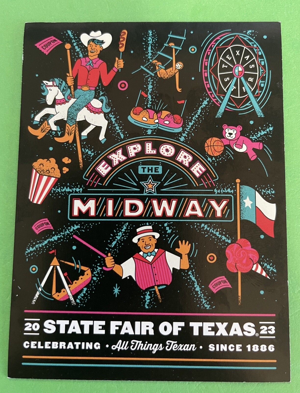 STATE FAIR OF TEXAS 2023 REFRIGERATOR MAGNET - GO BIG TEX - 4”  x  3” Size.