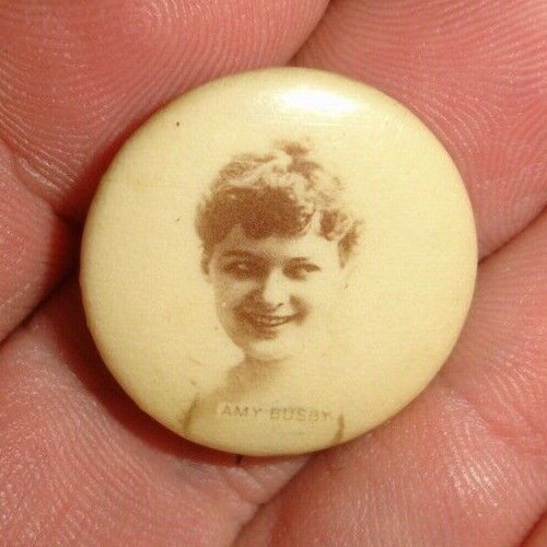 Old Amy Busby Sweet Caporal cigarette actress photo celluloid pinback button