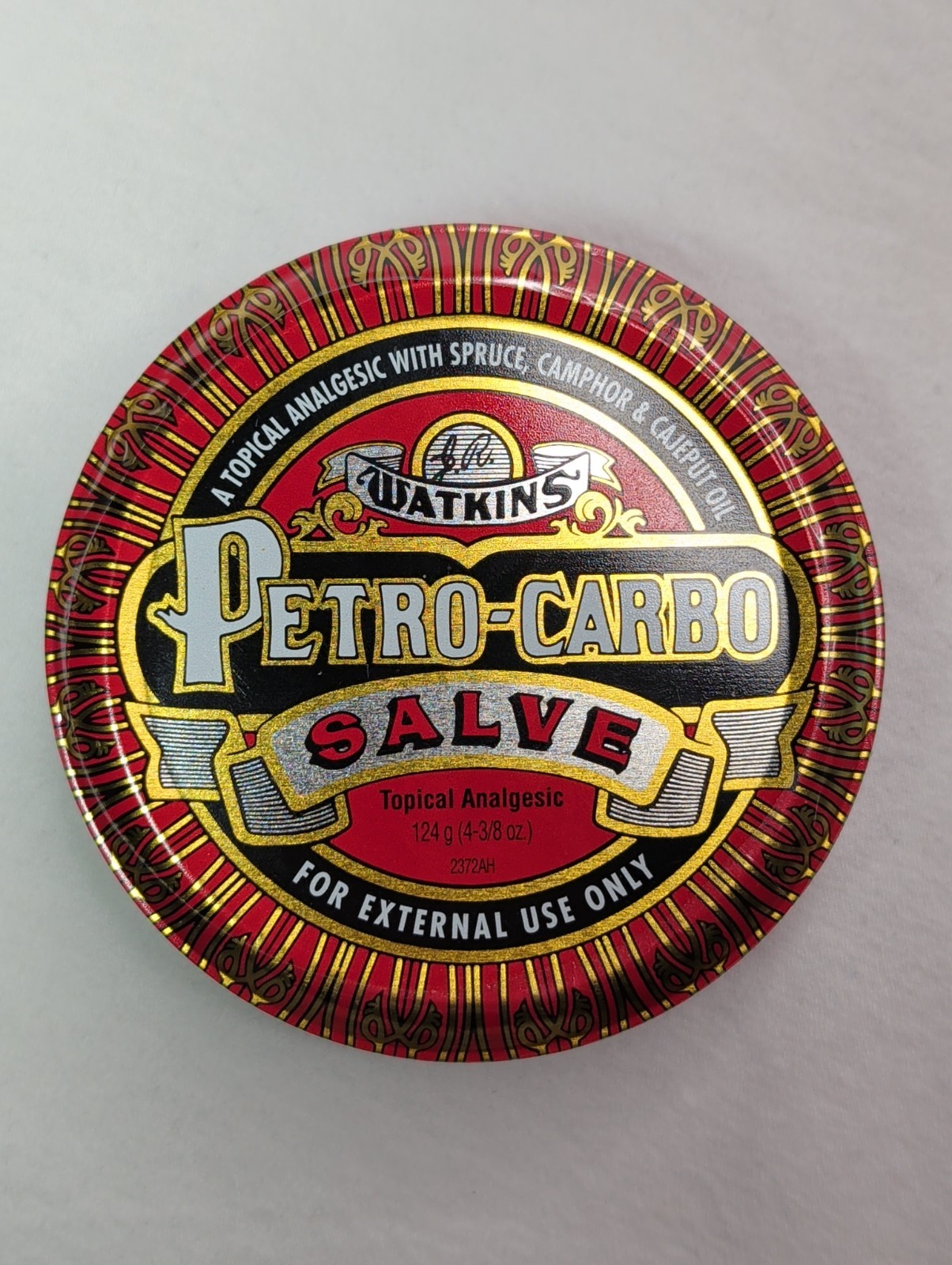 Vintage J.R. Watkins Petro-Carbo Salve 4-3/8 oz 124g Factory Sealed Tin Exp 2005