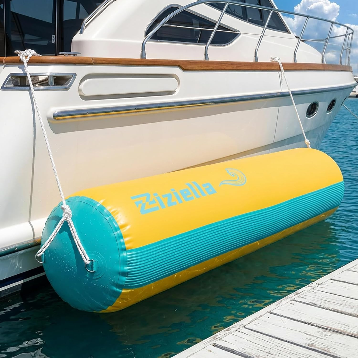Inflatable Boat Fenders Boat Bumper, 4FT/6FT/10FT Heavy Duty Dock Fender with 2
