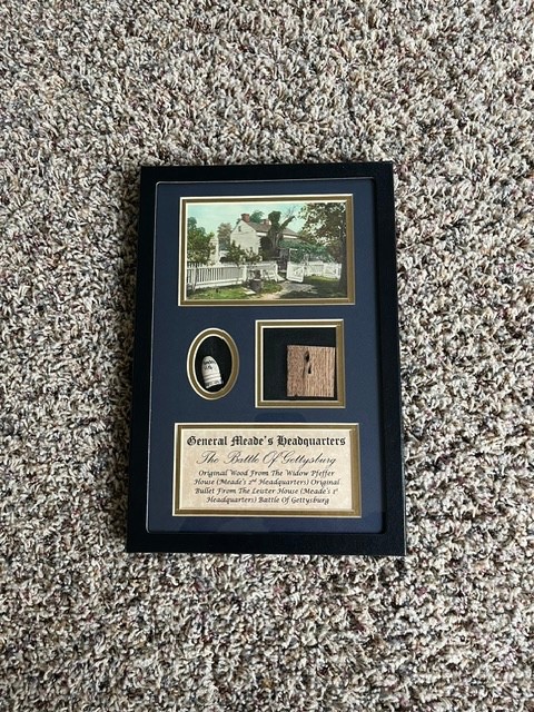 Gettysburg Artifacts  General Meade's Headquarters Bullet and  Wood  NM