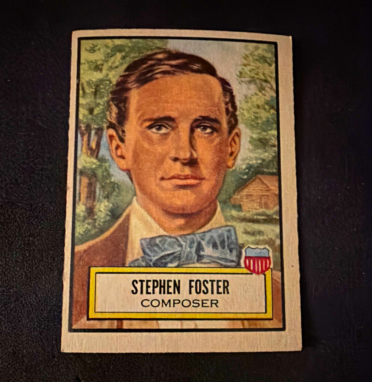 VTG Topps 1952 Look 'n See Famous Americans Trading Card #28 Stephen Foster