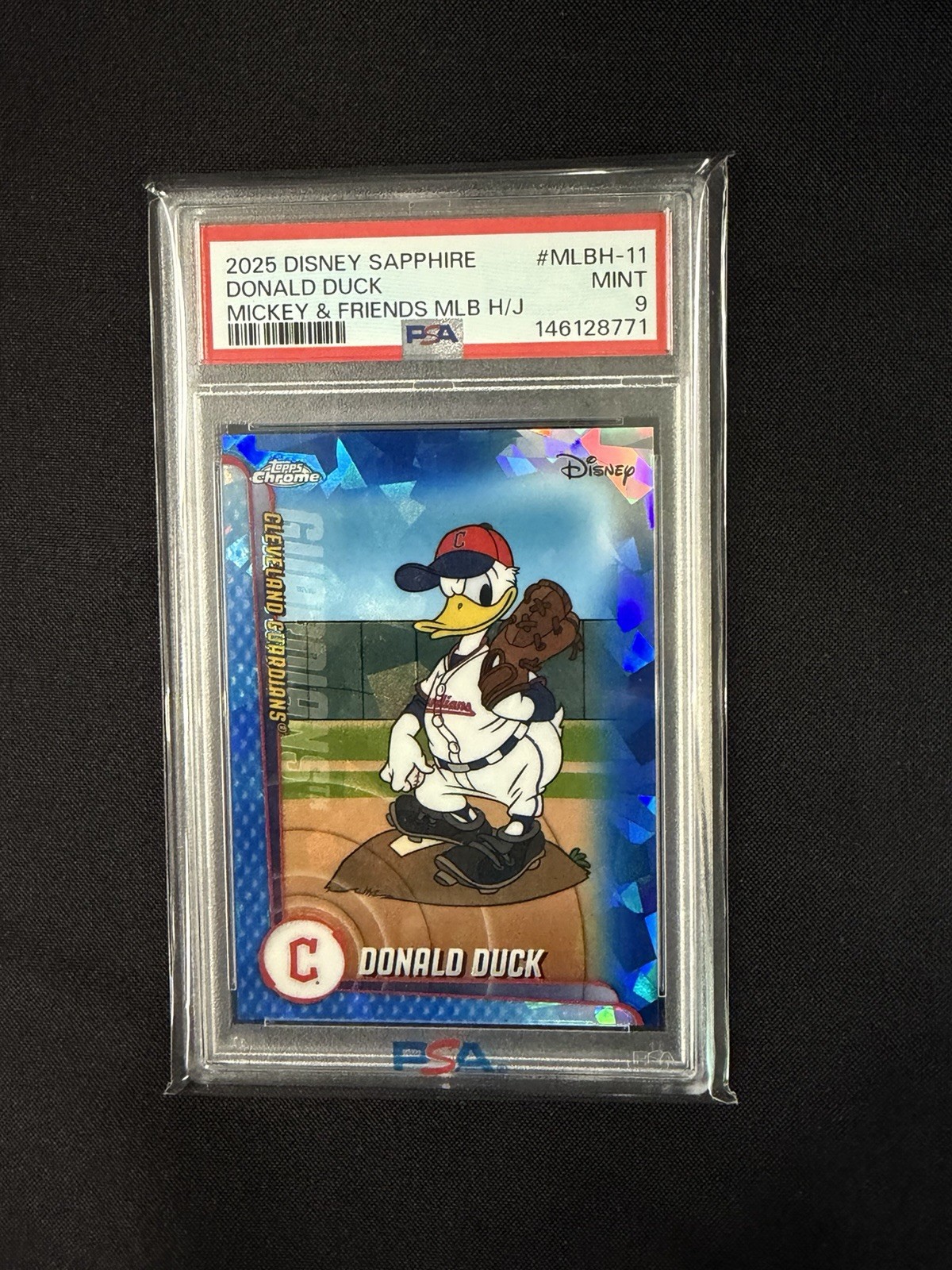 2025 Topps Chrome Disney MLB Donald Duck #11 Mickey And Friends PSA 9