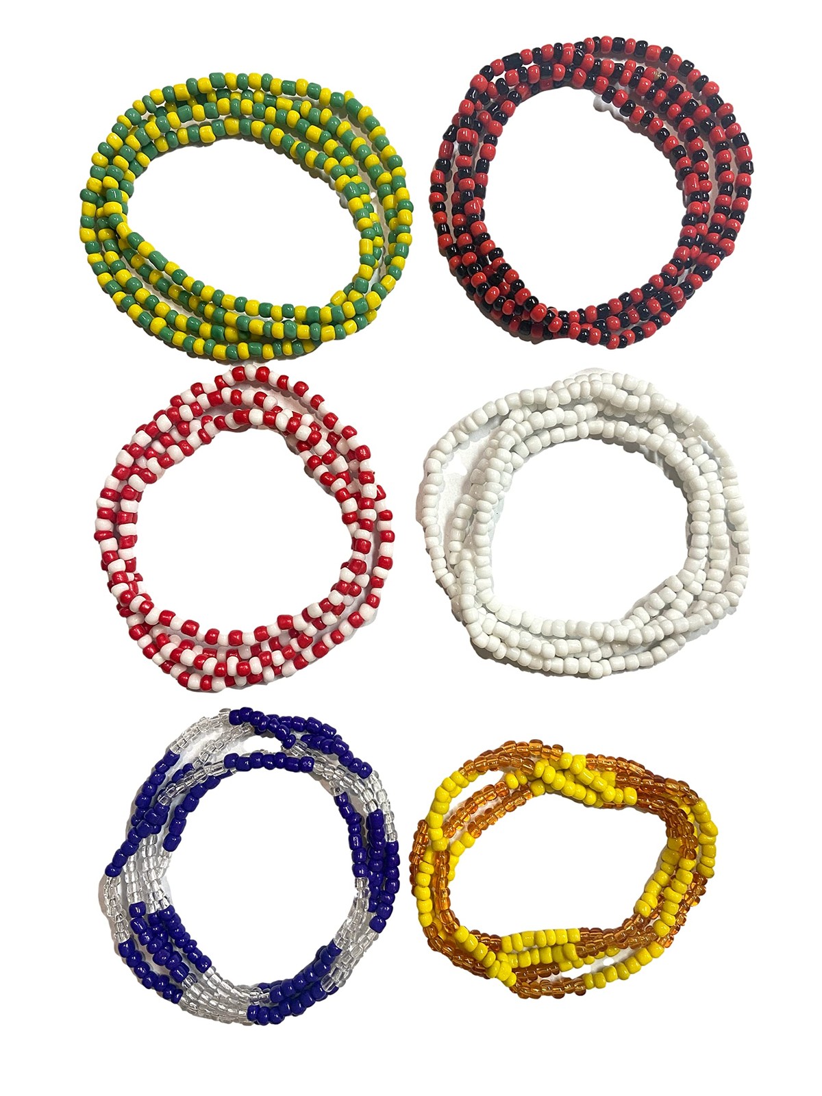 Collares De Santeria Orisha Set 6 6 17 inches, Multicolor