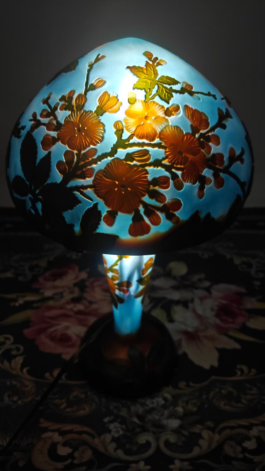 Art Nouveau Style Emile Galle Desk lamp light US Duty Free