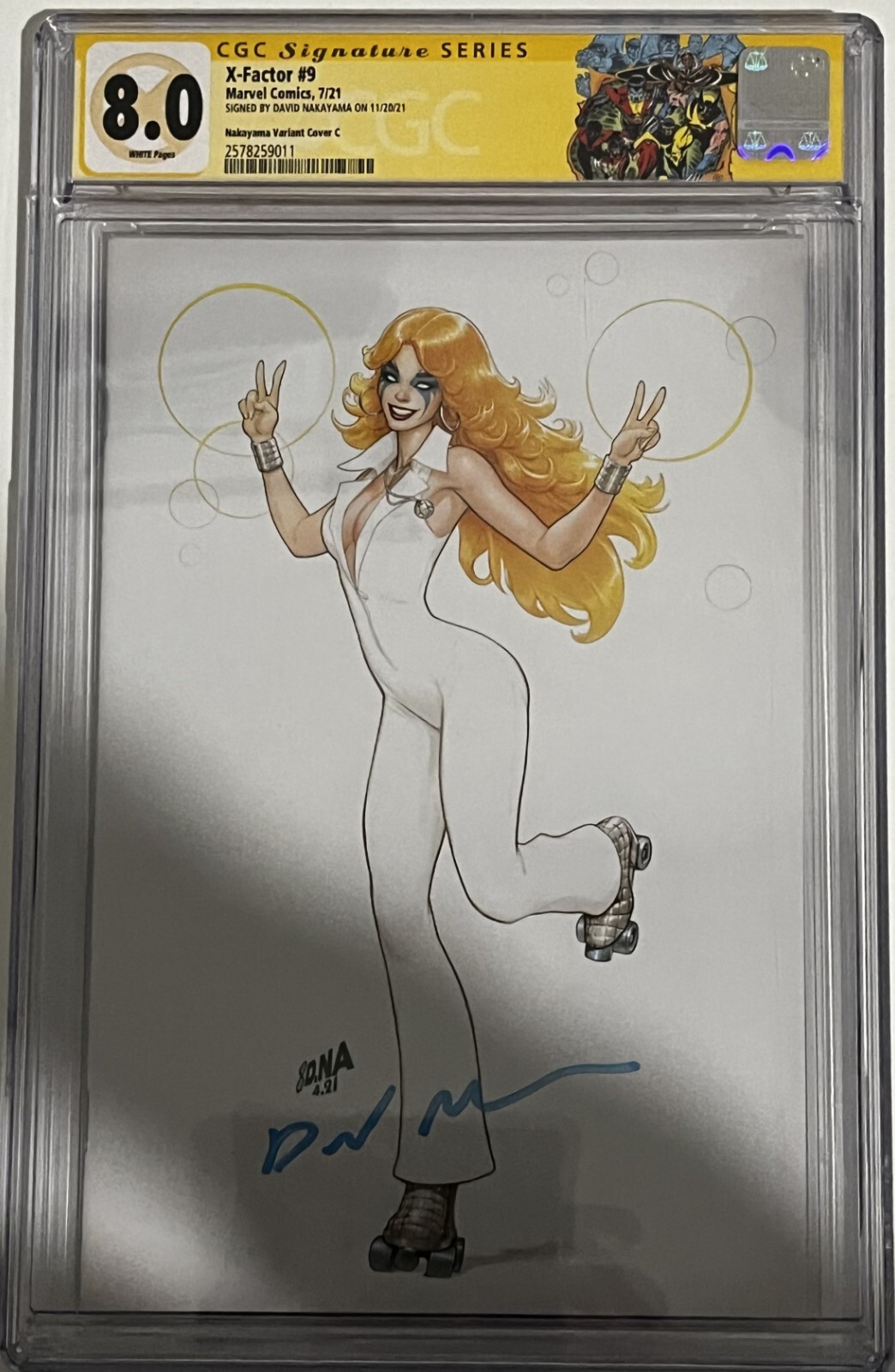 X-Factor 9 CGC 8.0 Signed by David Nakayama