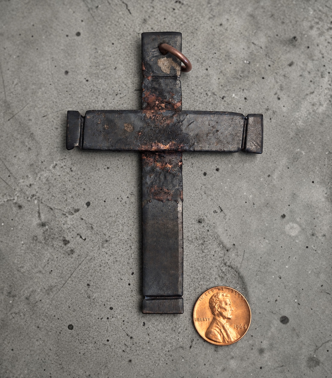 VTG Hand-Forged Iron CROSS PENDANT | Abbey of Regina Laudis Bethlehem Ct 1990s