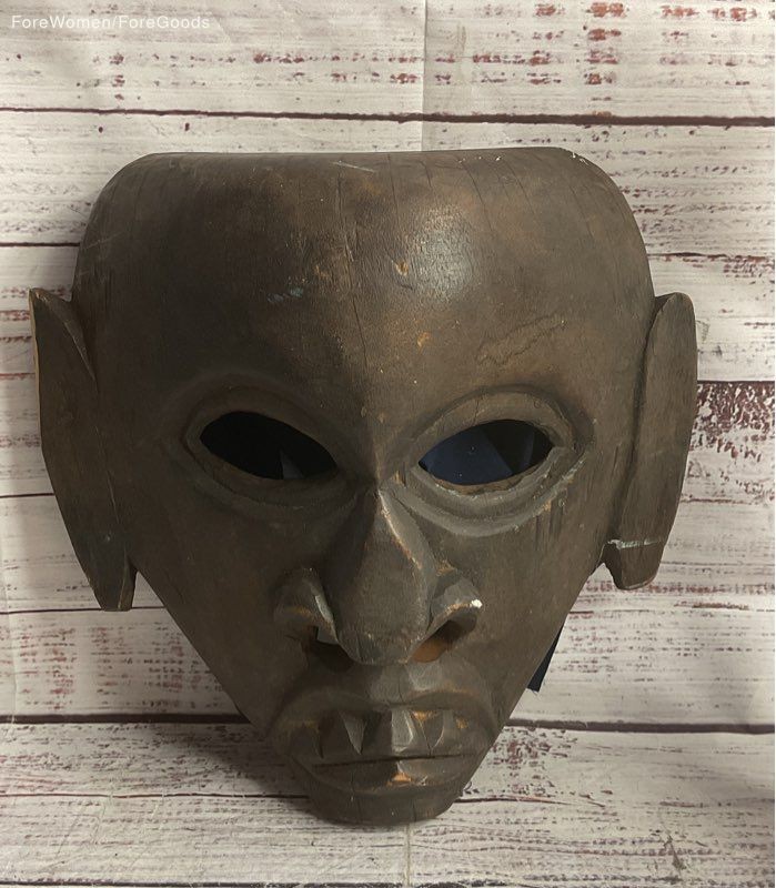 Vintage Handcrafted Wooden Nepalese Jakhri Mask