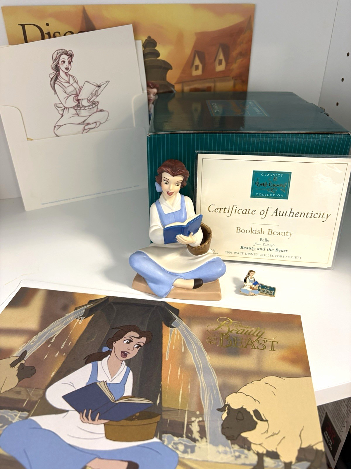WDCC 2005 Beauty & The Beast membership Sculpture and Litho.  COA  box included