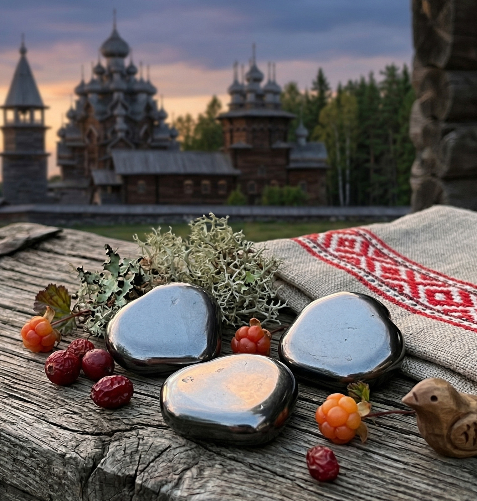 Shungite Heart Shaped Palm Stone Polished Karelian Russian