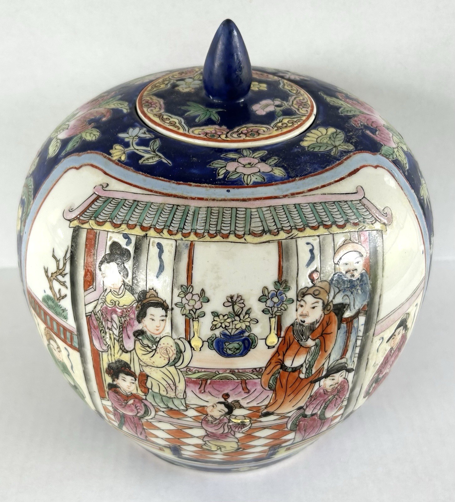 Antique Chinese Porcelain Ginger Jar Famille Rose Qianlong Style