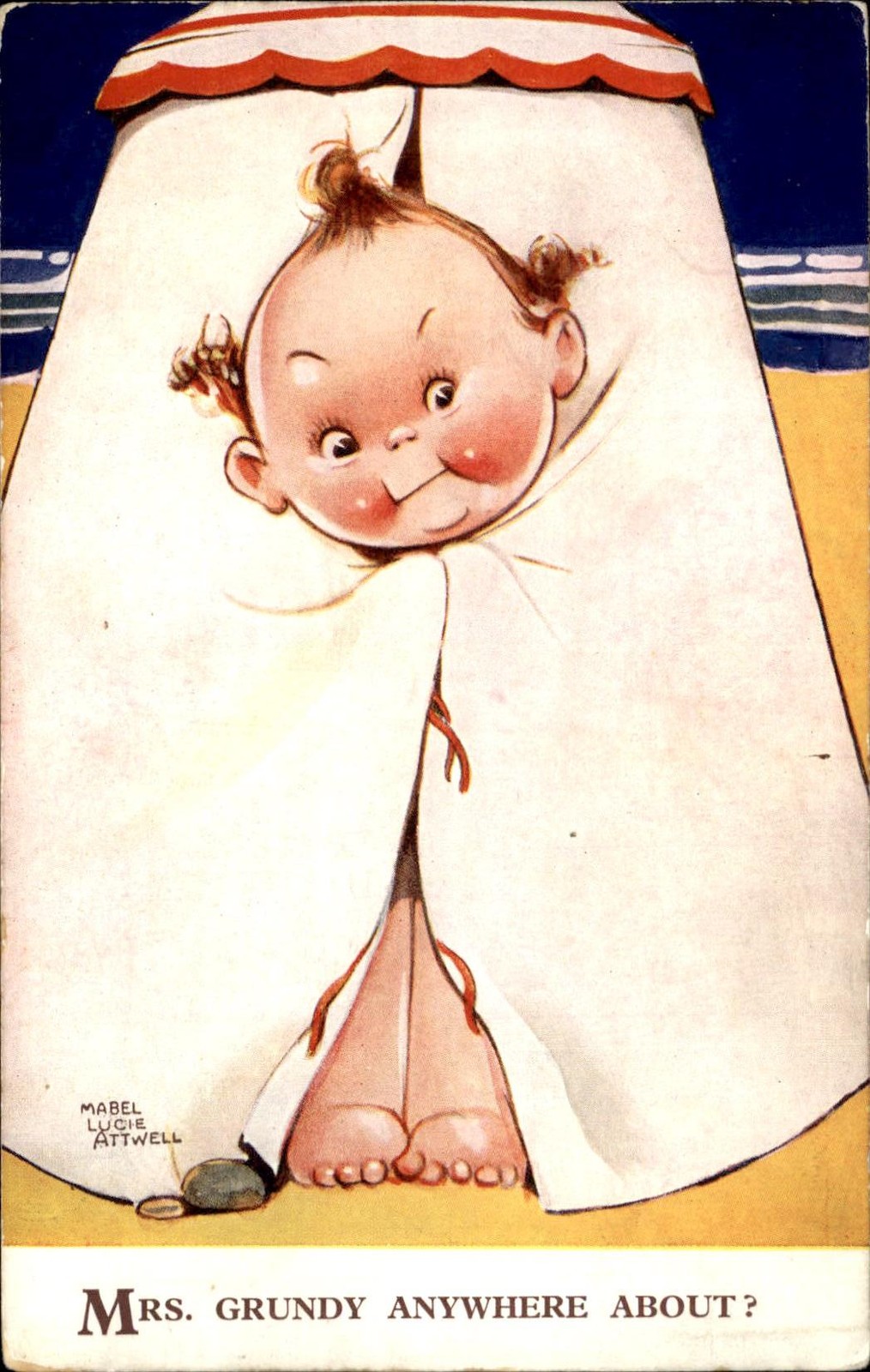 Bathing Baby Humor Valentine & Sons c1910s Vintage Postcard