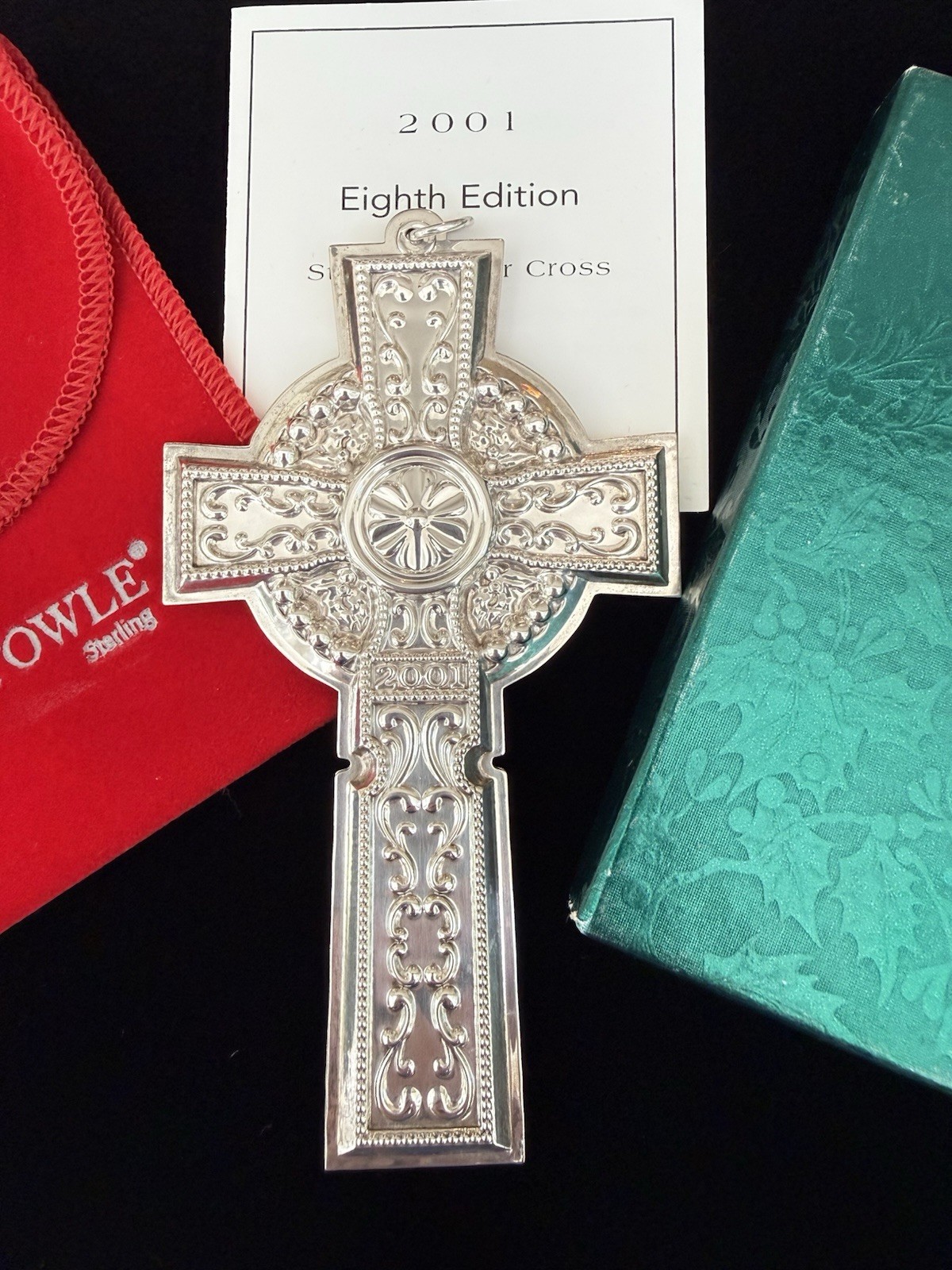 NIB 2001 TOWLE 8th Edition Sterling Silver Christmas Cross Ornament Pendant