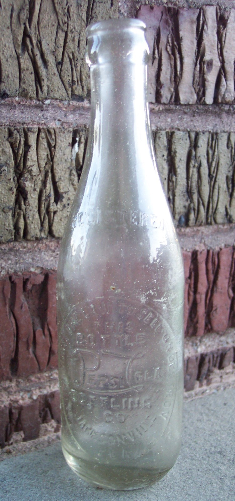 PEPSI COLA SODA BOTTLE JACKSONVILLE FLA FLORIDA EMBOSSED PEPSI BOTTLE