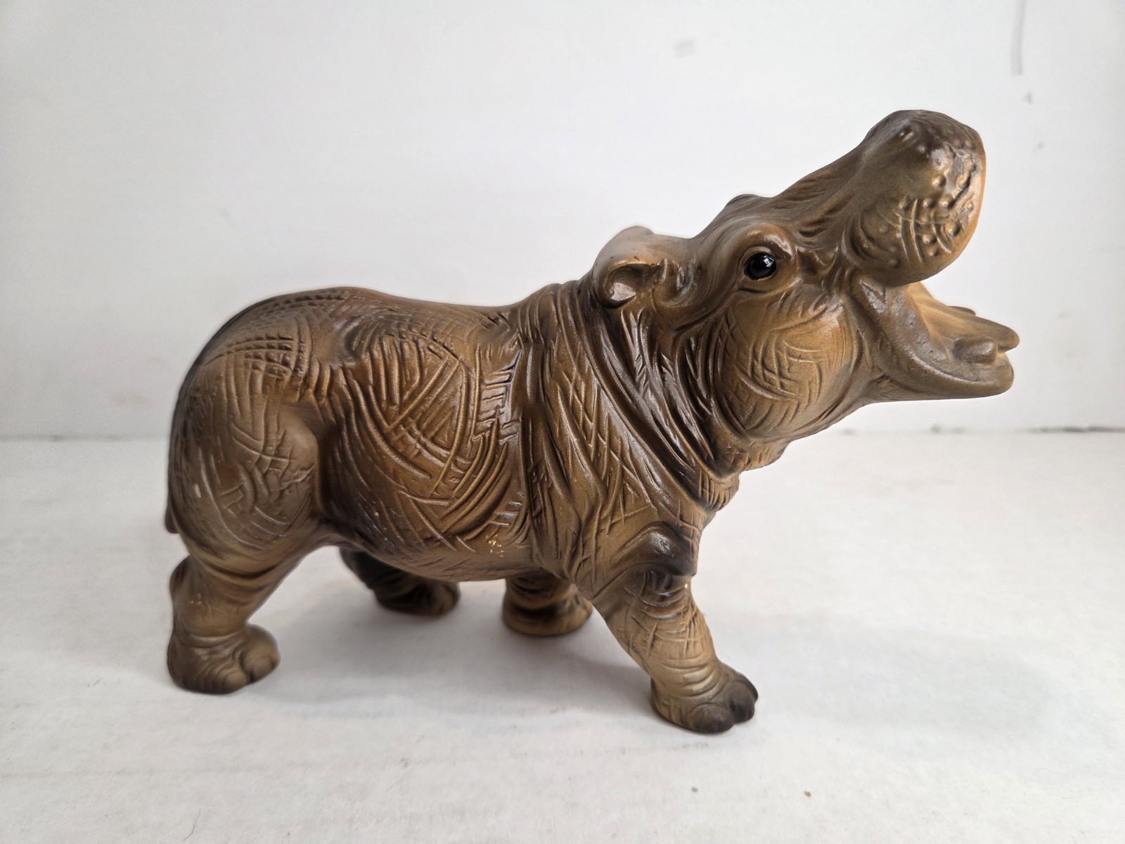 Vintage Trimont Japan Hippo Hippopotamus Figurine Animal Ceramic 7.5”