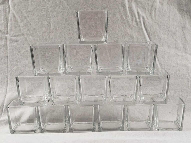 Clear Glass Votive Tea Light Candle Holders- 16