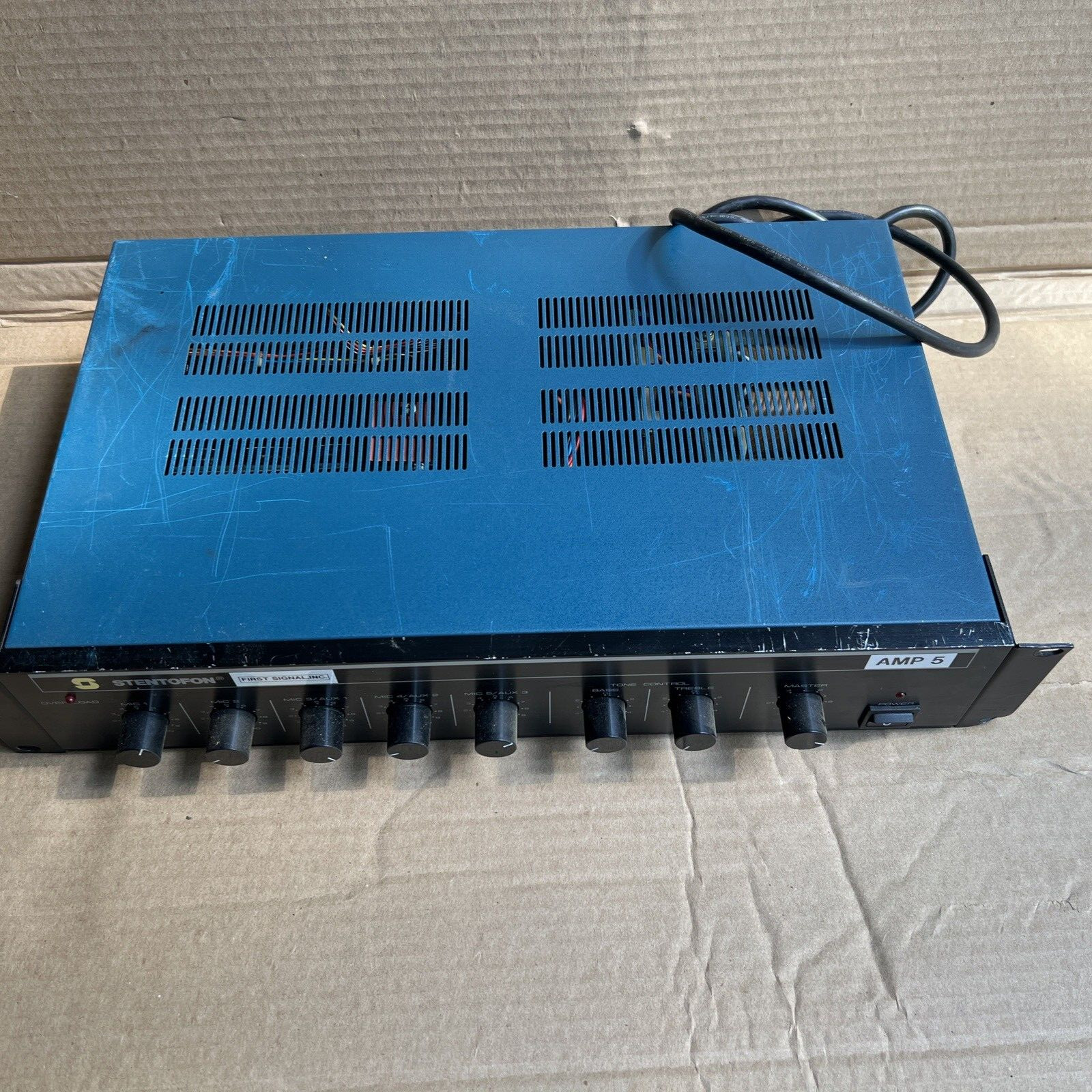 1x Genuine Stentofon 18120 Microphone Mixer Amplifier 350 Watts, 120V Powered ON