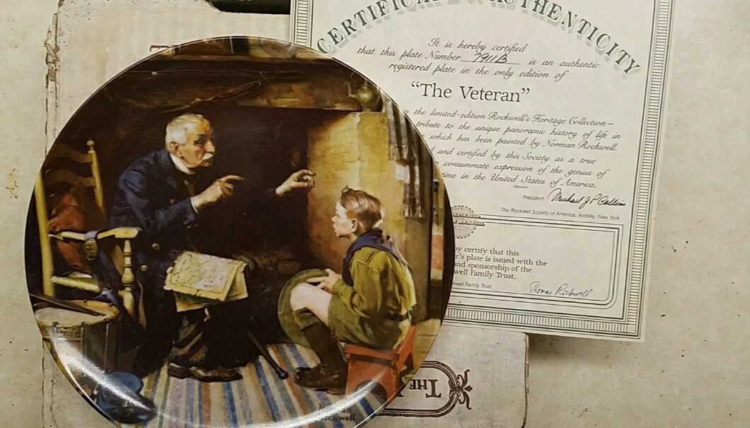 KNOWLES CHINA COLLECTOR PLATE, NORMAN ROCKWELL, 1988, 