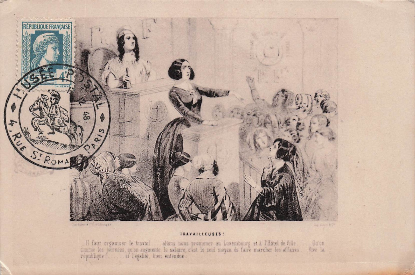 France 1848 Revolution Feminism Women Movement Sufragette 4x5.5\