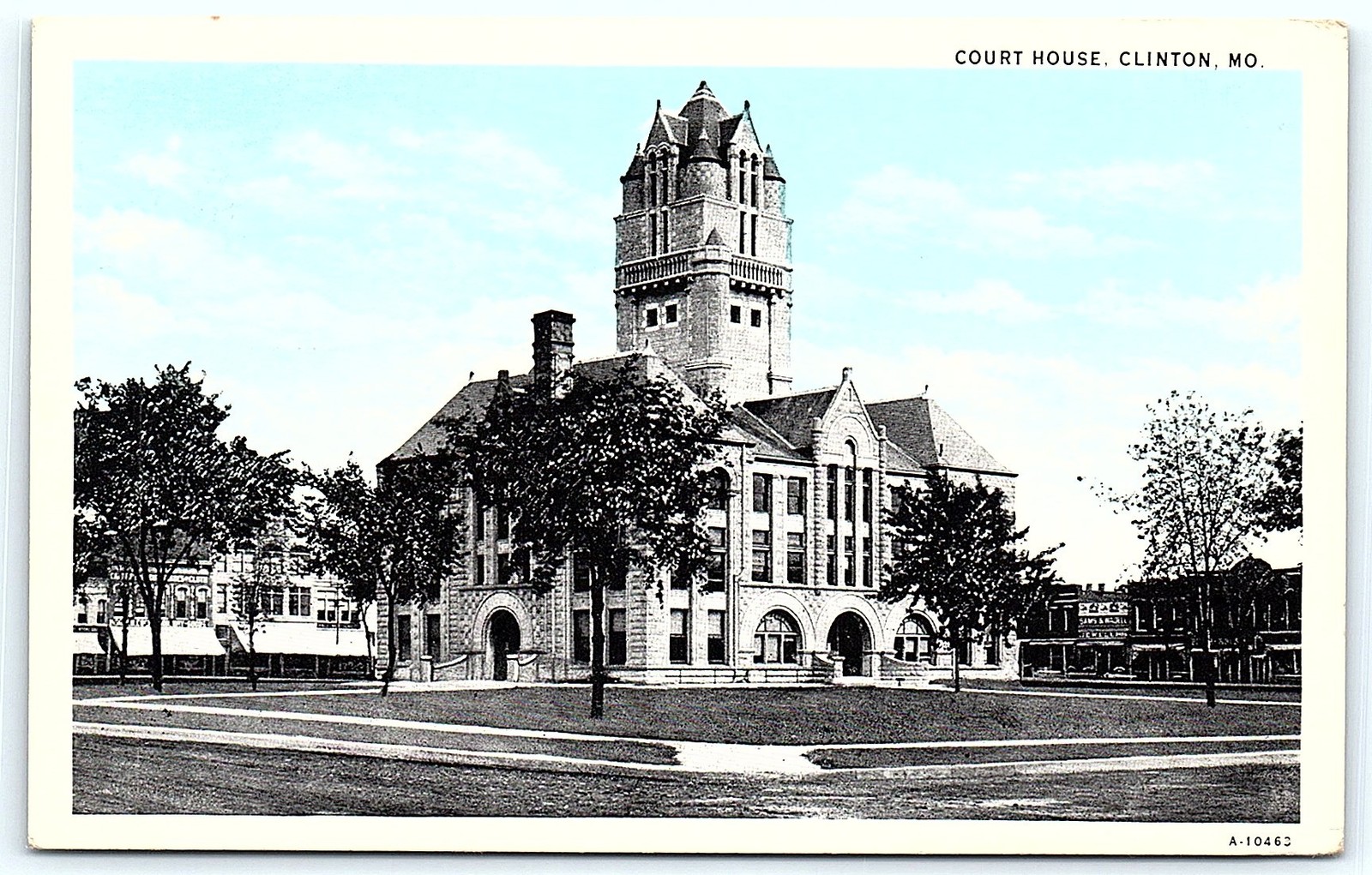 1934 Clinton MO Courthouse Postcard, Curt Teich, used