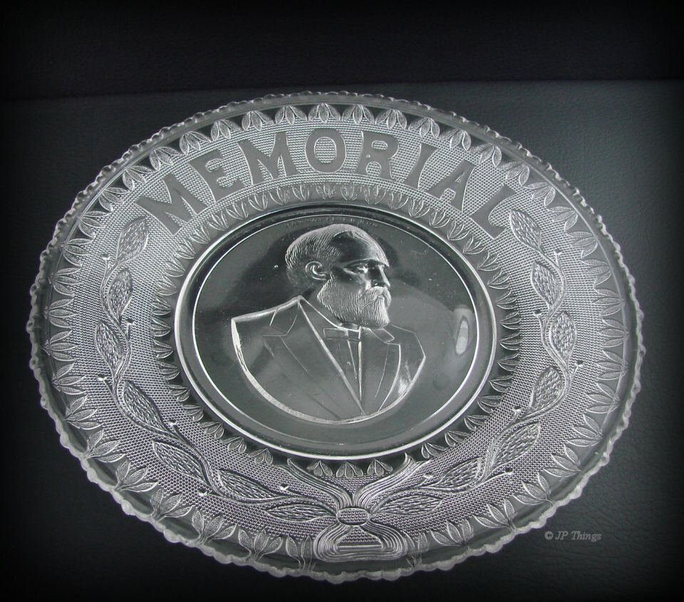 Garfield Memorial Glass Plate EAPG Campbell, Jones And Company Incredible Detail