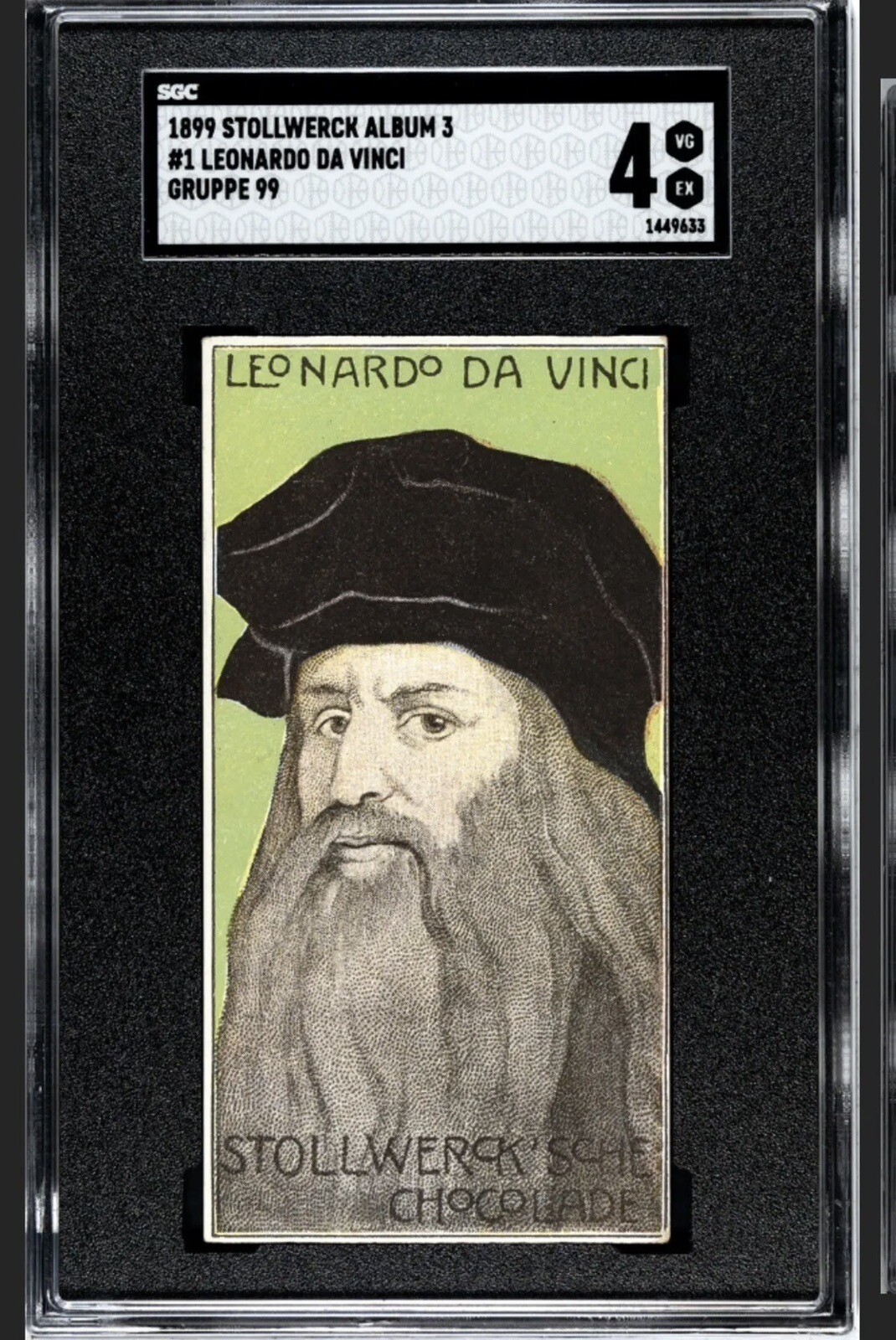1899 STOLLWERCK #1 LEONARDO DA VINCI *HIGHEST GRADE* ROOKIE CARD SGC 4 POP 4