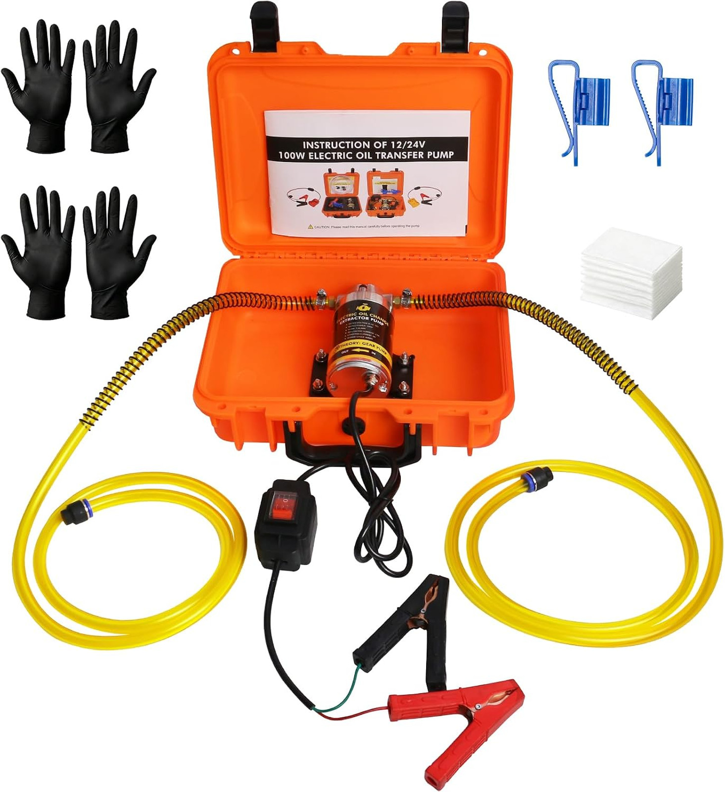 12/24V 100W Electric Oil Change Extractor Pump, Fluid Transfer Pump for Boats