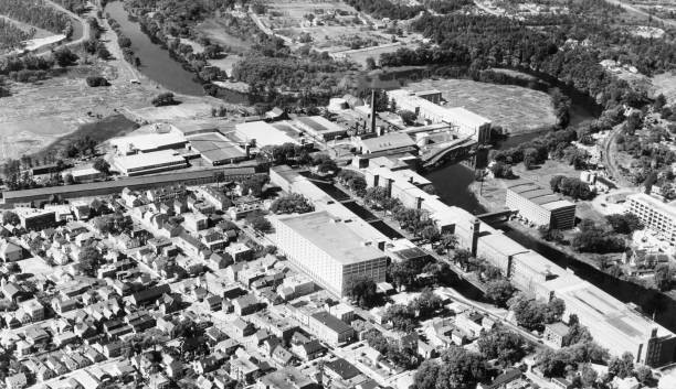 Old Large Photo Aerial View Of The Nashua Mills Nashua New Hampshire 1950