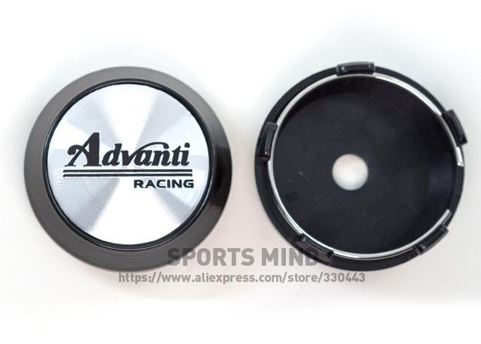 4x60mm Advanti Racing Silver Decals Badges Wheel Center Caps Hubcaps Rim Caps 