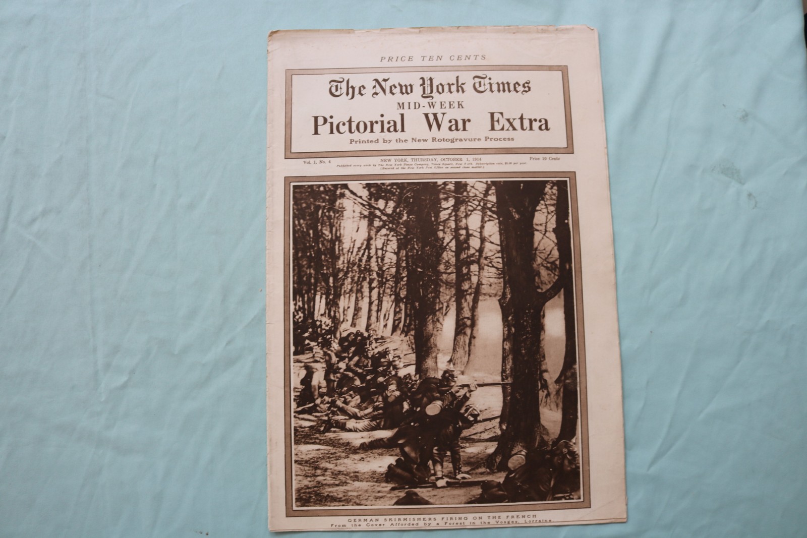 1914 OCT 1 NEW YORK TIMES MID-WEEK PICTORIAL WAR EXTRA - GERMAN FIRING - NP 9117