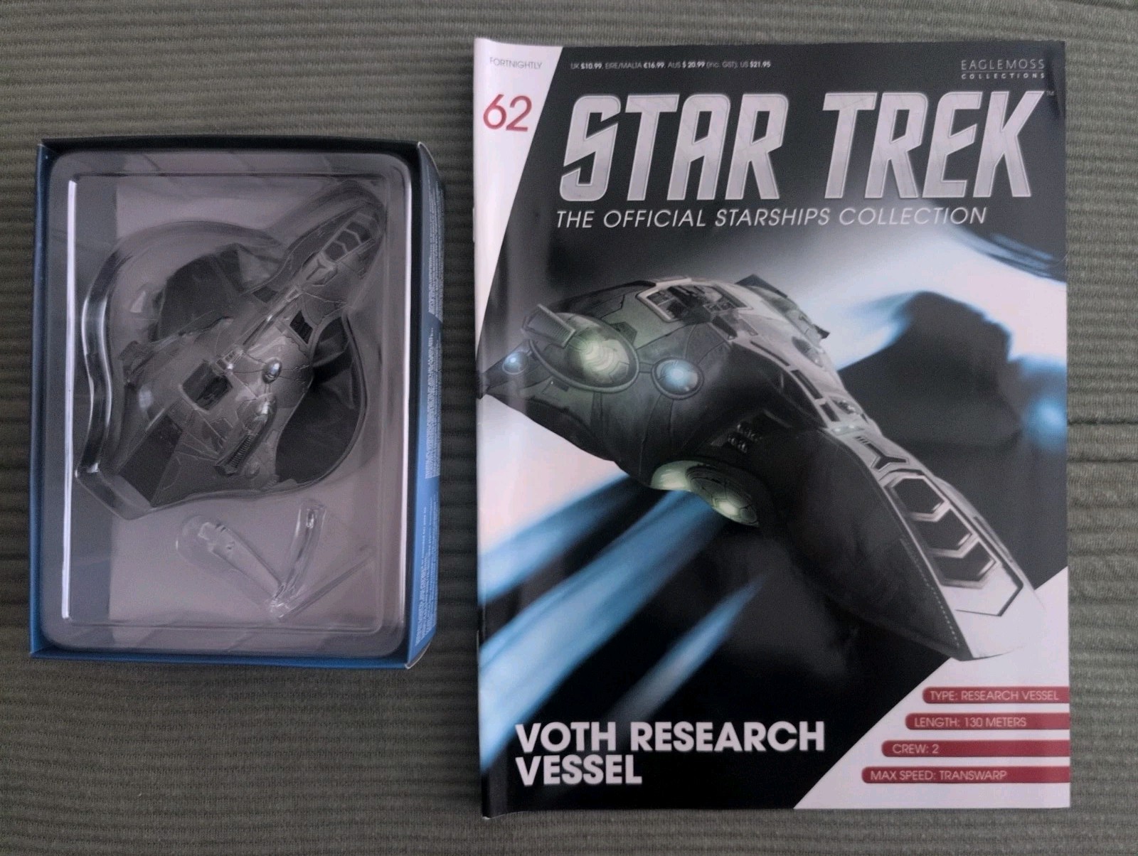Eaglemoss Star Trek Voth Research Vessel #62 Voyager Model with Magazine