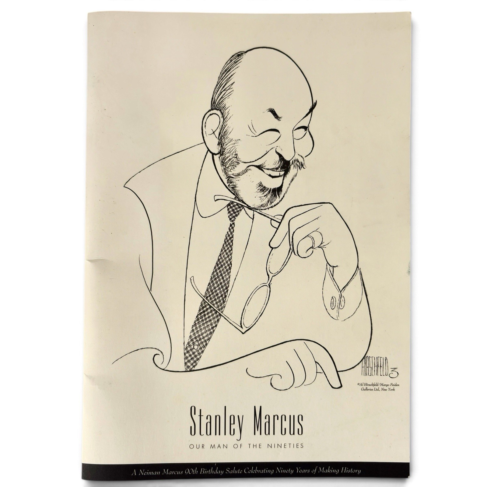 Neiman Marcus Stanley 90th Birthday Program Our Man of the Nineties Hirschfeld