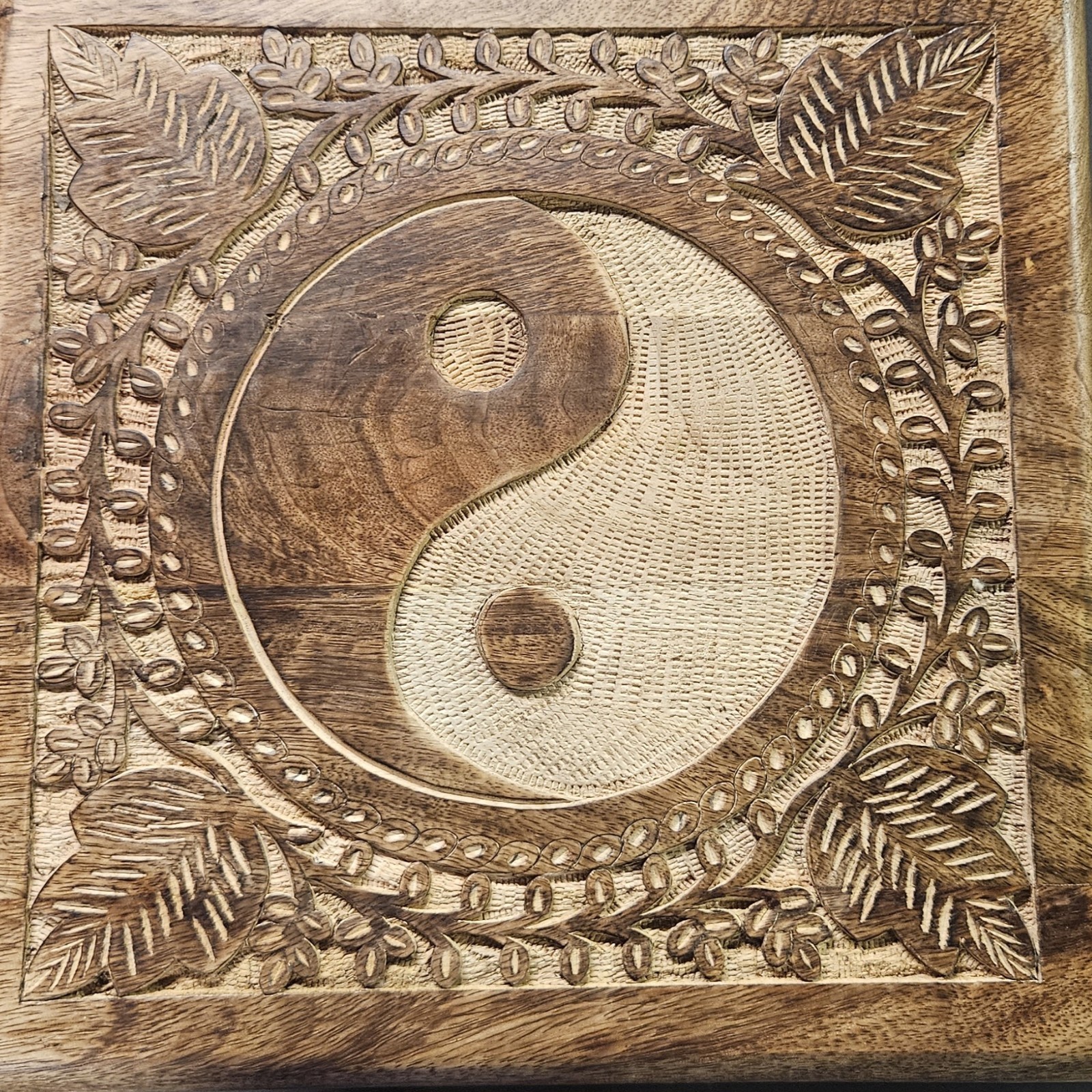 Small Wood Table/Altar with Yin/Yang Symbol