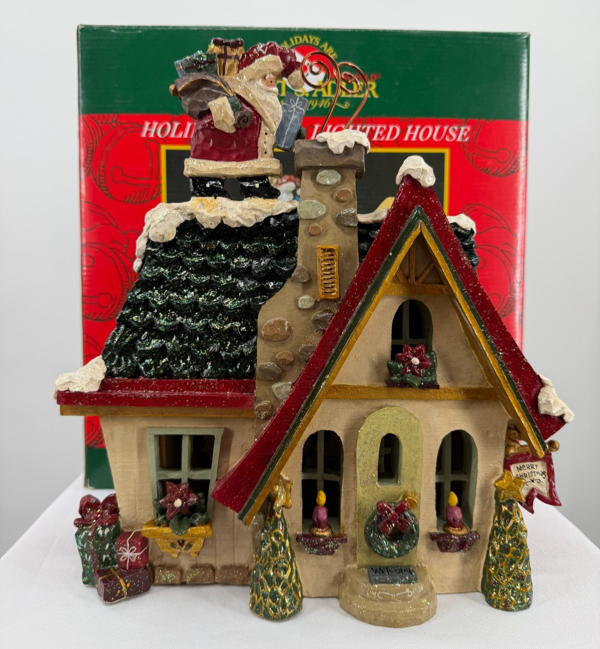 Kurt S. Adler Snowtown HOLIDAY HOME Lighted Christmas NIB w/ Cord #J8725 VTG