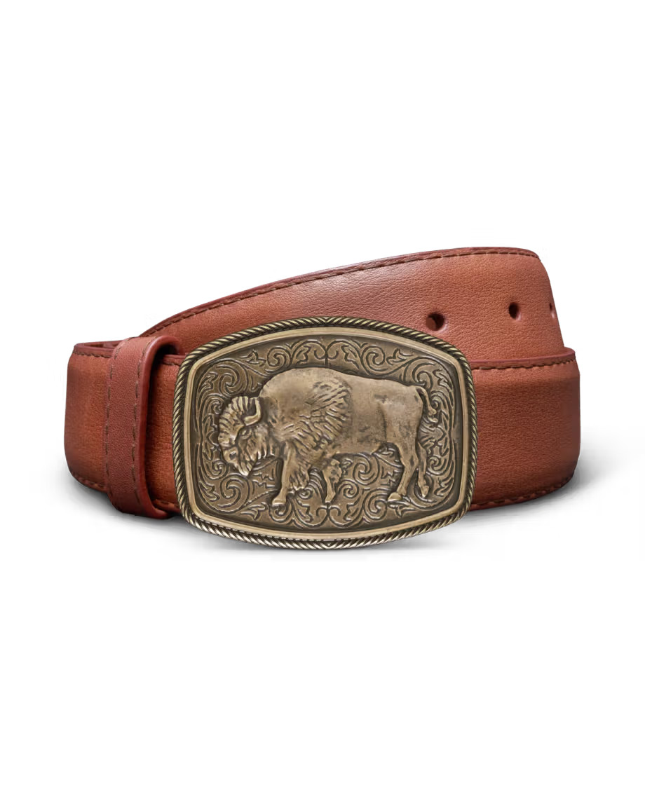 Tecovas Cowboy Horseshoe Buckle Dark Antique Nickel Brass Western Belt Buckle