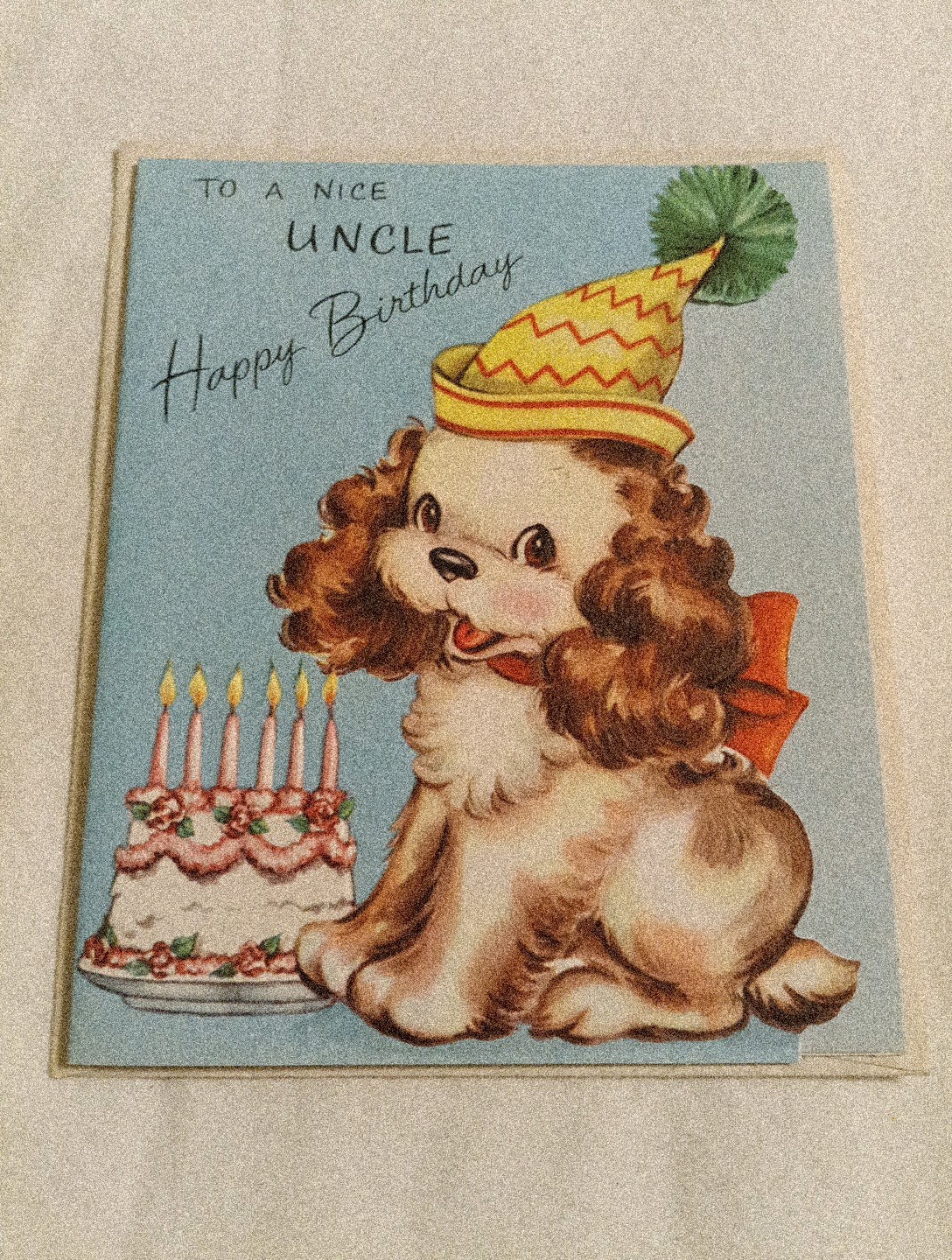 Vintage Unused To A Nice Uncle Happy Birthday W/Envelope