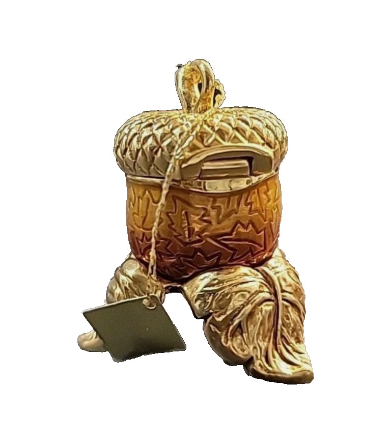 Estée Lauder~2004~Solid Perfume Compact~Acorn Amulet w/ Stand~ INTUITION
