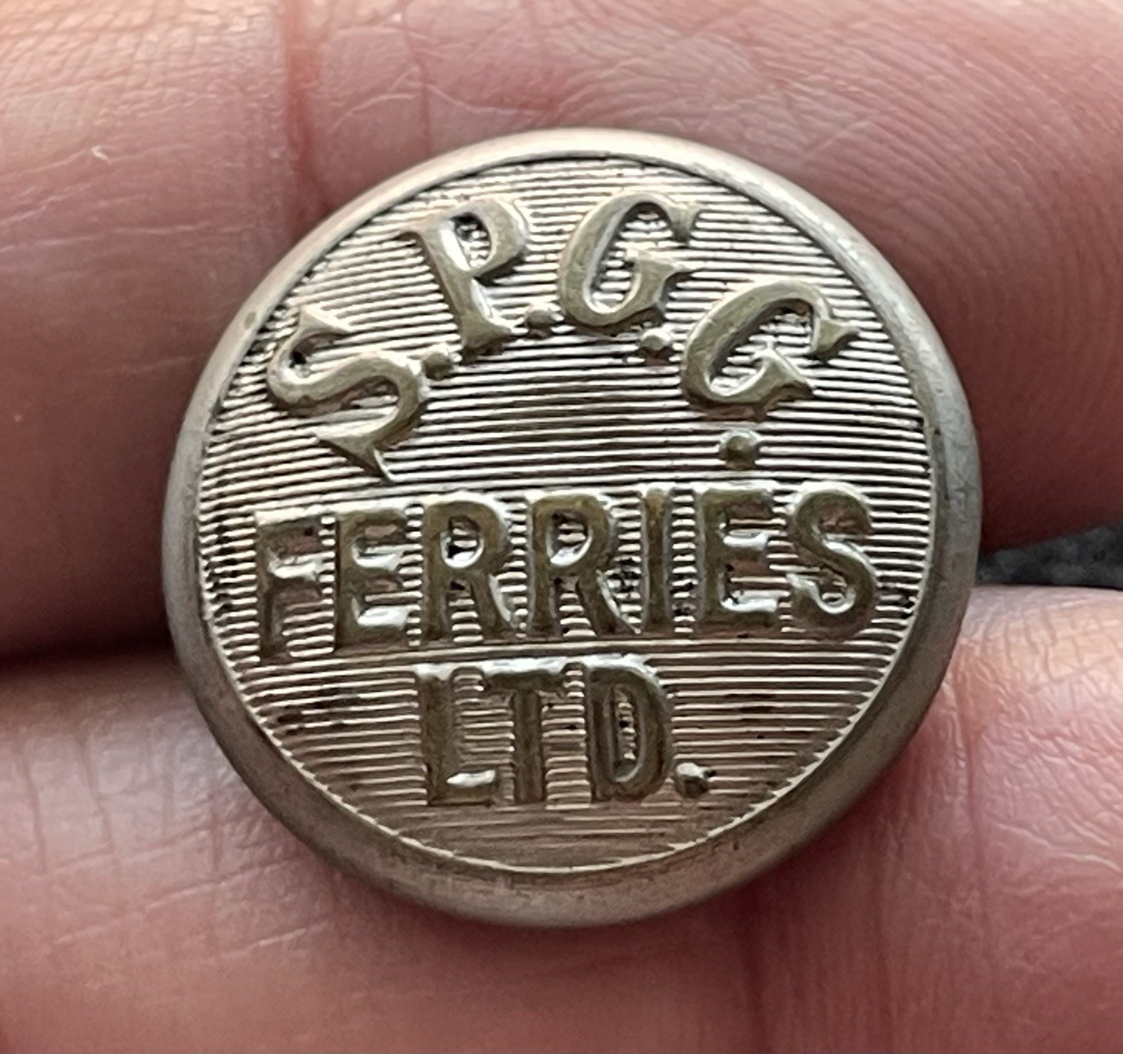 1930s Southern Pacific Golden Gate Ferries Ltd. Button SF Bay TM1863