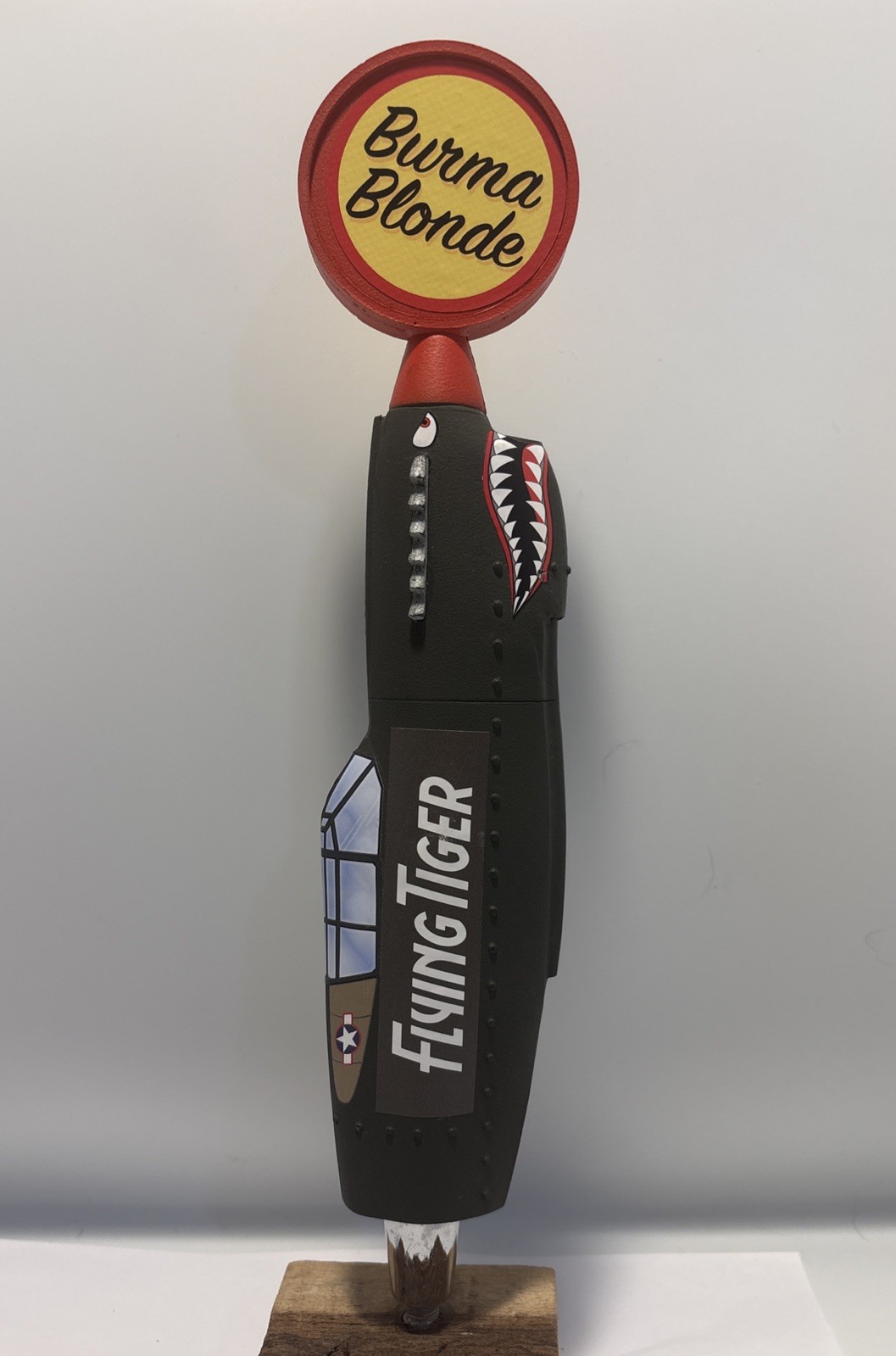 Beer Tap Handle Flying Tiger Burma Blonde Beer Tap Handle Fighter Plane Tap