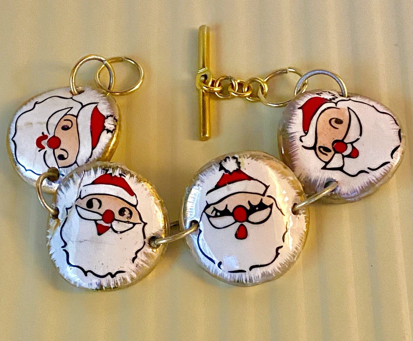 Holt Howard Santa Bracelet Rare Four Piece 1958 Ceramic