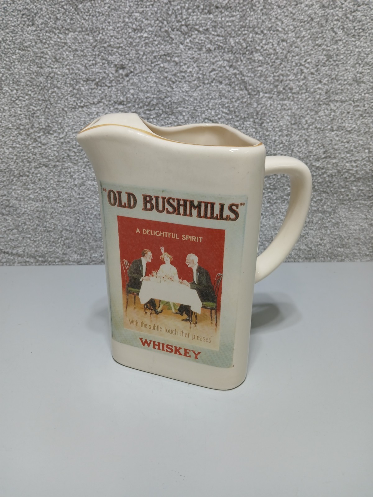 Old Bushmills Whiskey Water Jug Cream A Delightful Spirit Ceramic Pub Bar Spirit