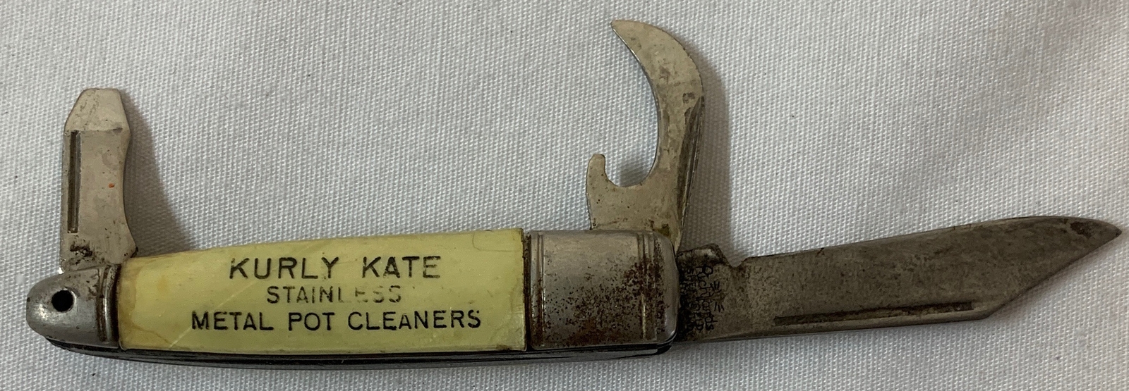 vintage small Richards advertising pocket knife KURLY KATE METAL POT CLEANERS