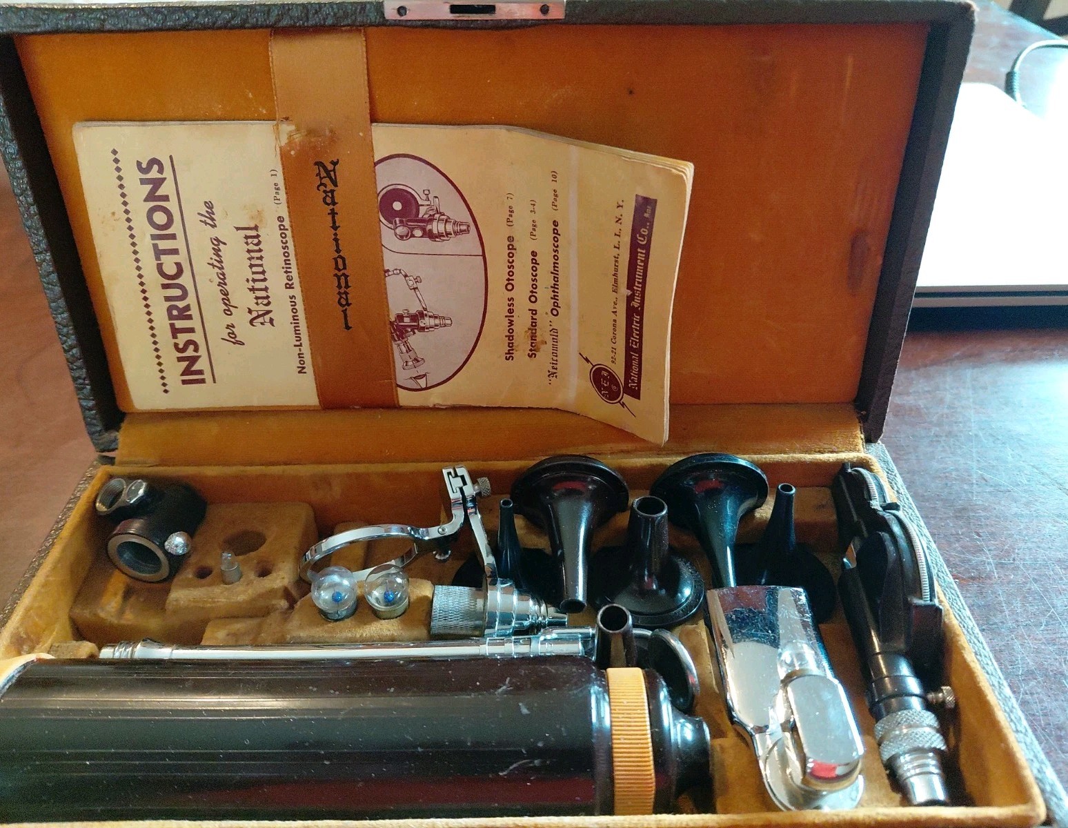 Vtg National Retinoscope Otoscope Ophthalmoscope Set Untested W Case