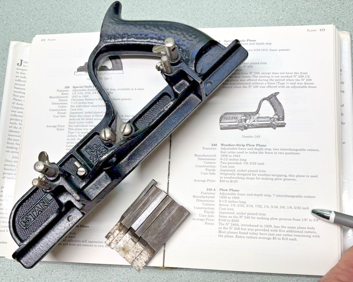 STANLEY # 248 A COMPLETE WEATHERSTRIP PLANE EXCELLENT CONDITION 7 cutters NICE