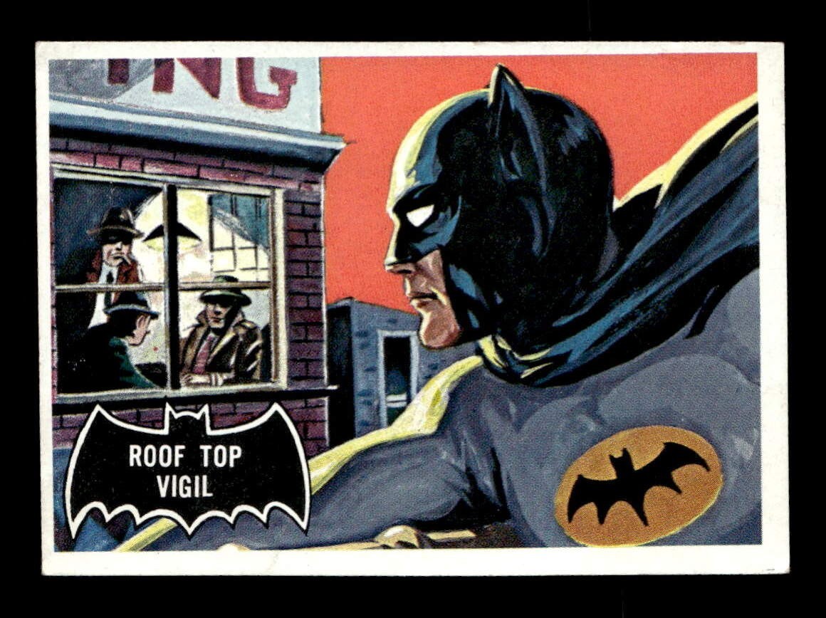 1966 Topps Batman Black Bat #5 Roof Top Vigil EX-MT Trading Card