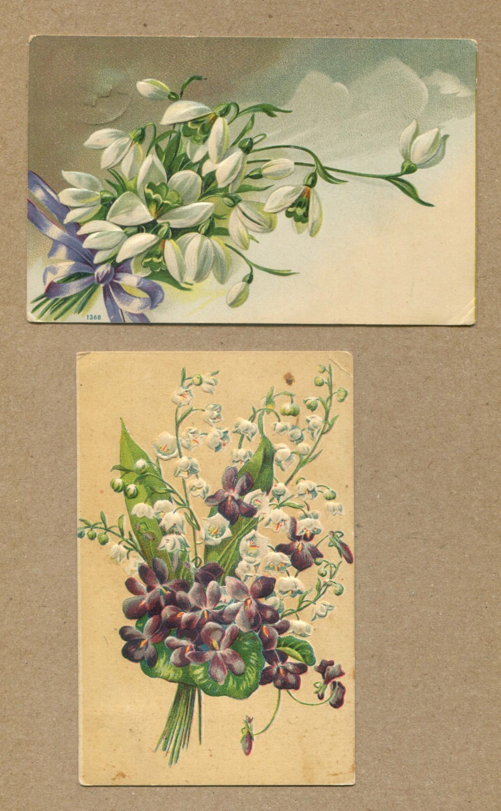 1900's VINTAGE FLORAL GREETING, EMBOSED POSTCARDS