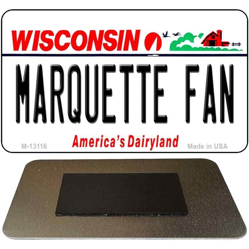 Marquette Fan Novelty License Plate Magnet Fridge Refrigerator Kitchen Decor
