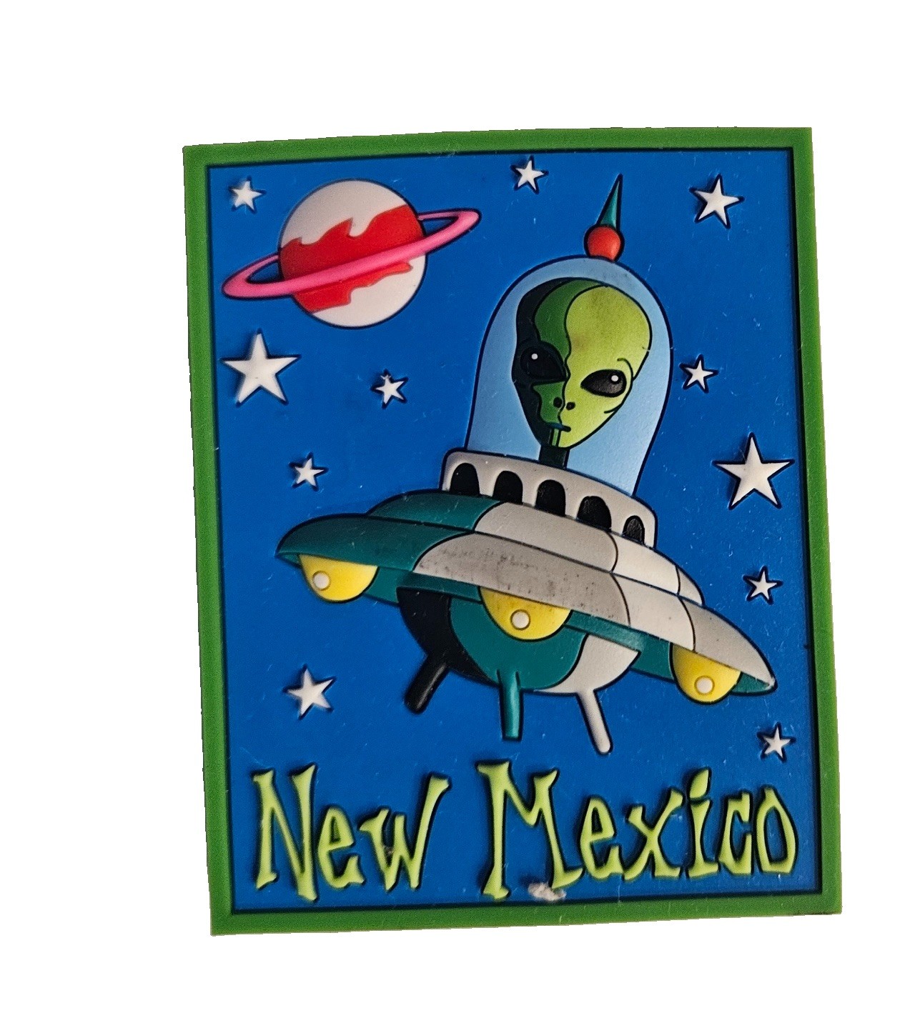 Vintage New Mexico Alien UFO Rubber Souvenir Magnet
